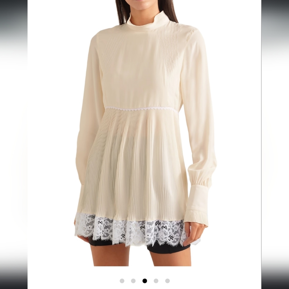 RABANNE Lace-trimmed crepe tunic